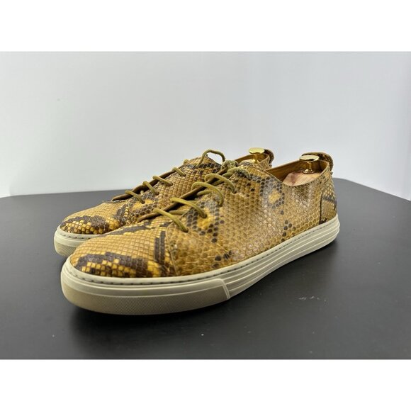 Gucci Phyton Snakeskin Yellow Sneakers For Man Size 10.5-Gucci